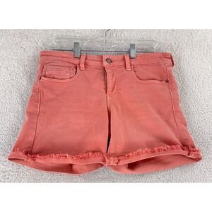 Anthropologie Pilcro‎ Jean Shorts Womens Size 28 Peach Pink Cut Off Denim Casual